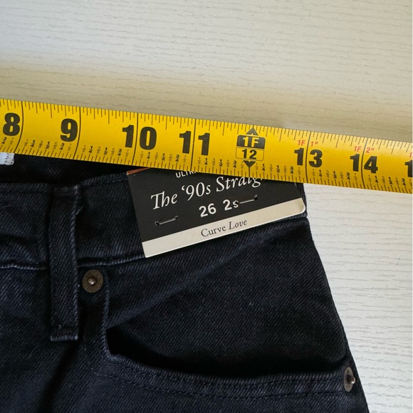 Abercrombie & Fitch The 90s Straight Ultra High Rise Jeans Curve Love Black 26 S - Picture 12 of 14